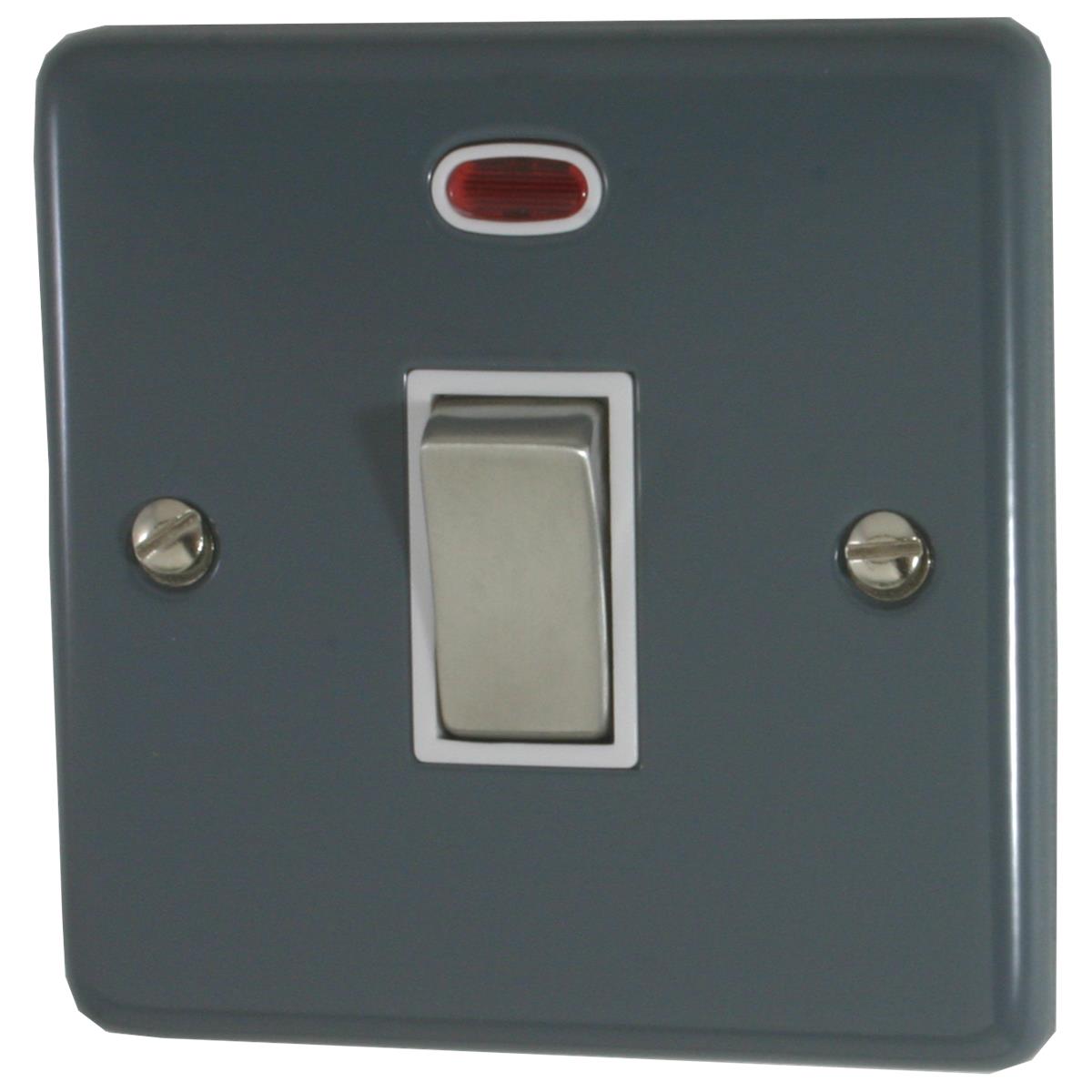 Contour Dark Grey 20A Dp Switch + Neon