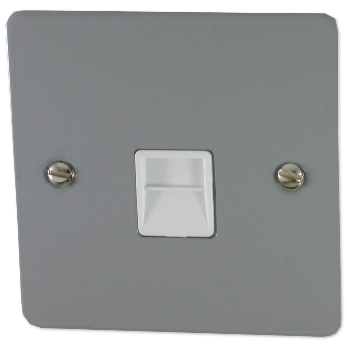 Flat Light Grey Telephone Primary Socket (White Insert)