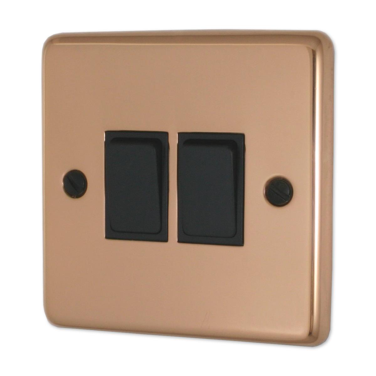 Contour Bright Copper 2 Gang Switch