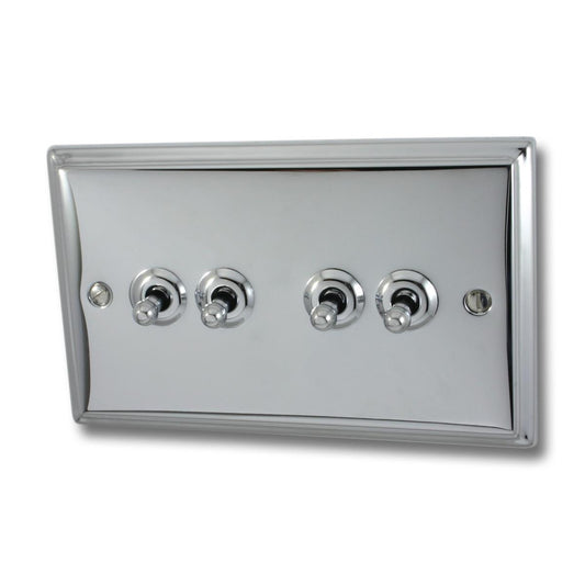 Deco Polished Chrome 4 Gang Toggle