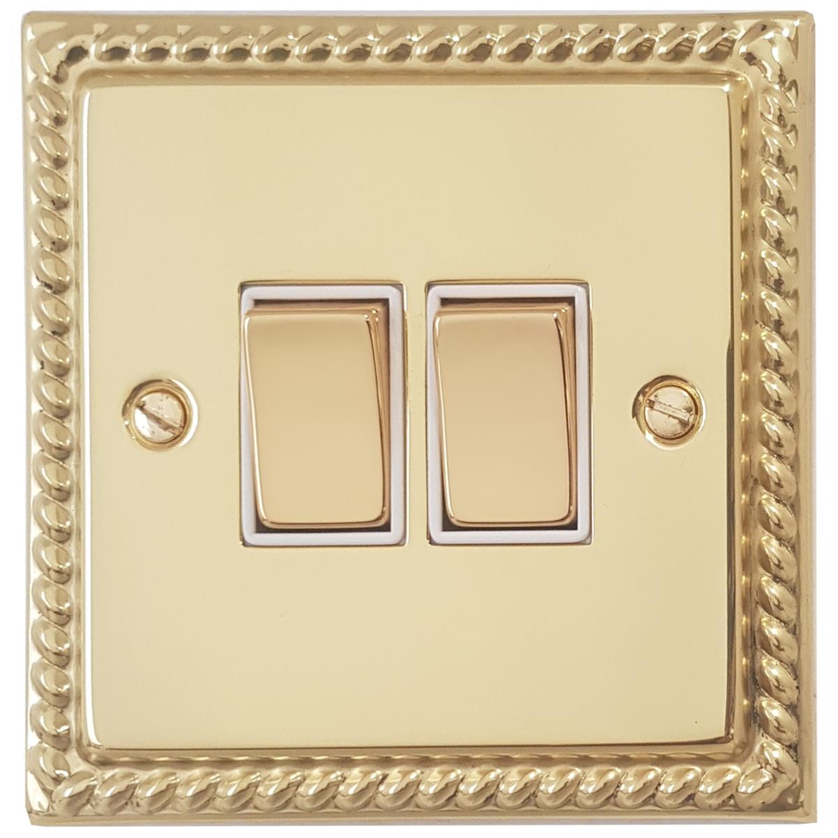 Monarch Polished Brass 2 Gang 2 Way Switch