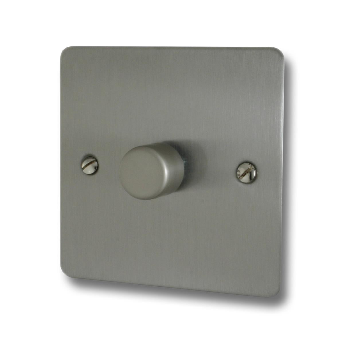 Flat Brushed Steel 1 Gang LED Dimmer