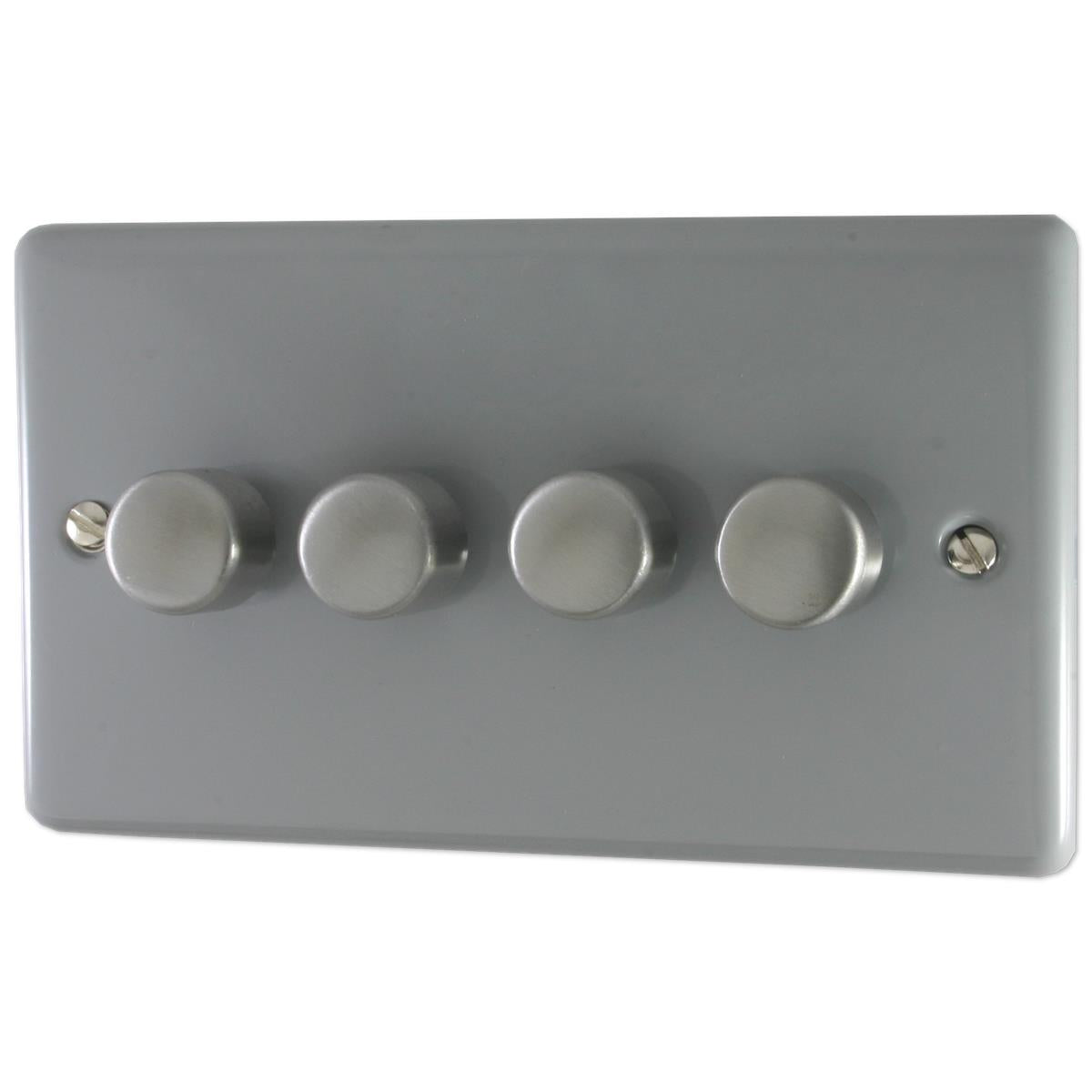 Contour Light Grey 4 Gang 400W Dimmer