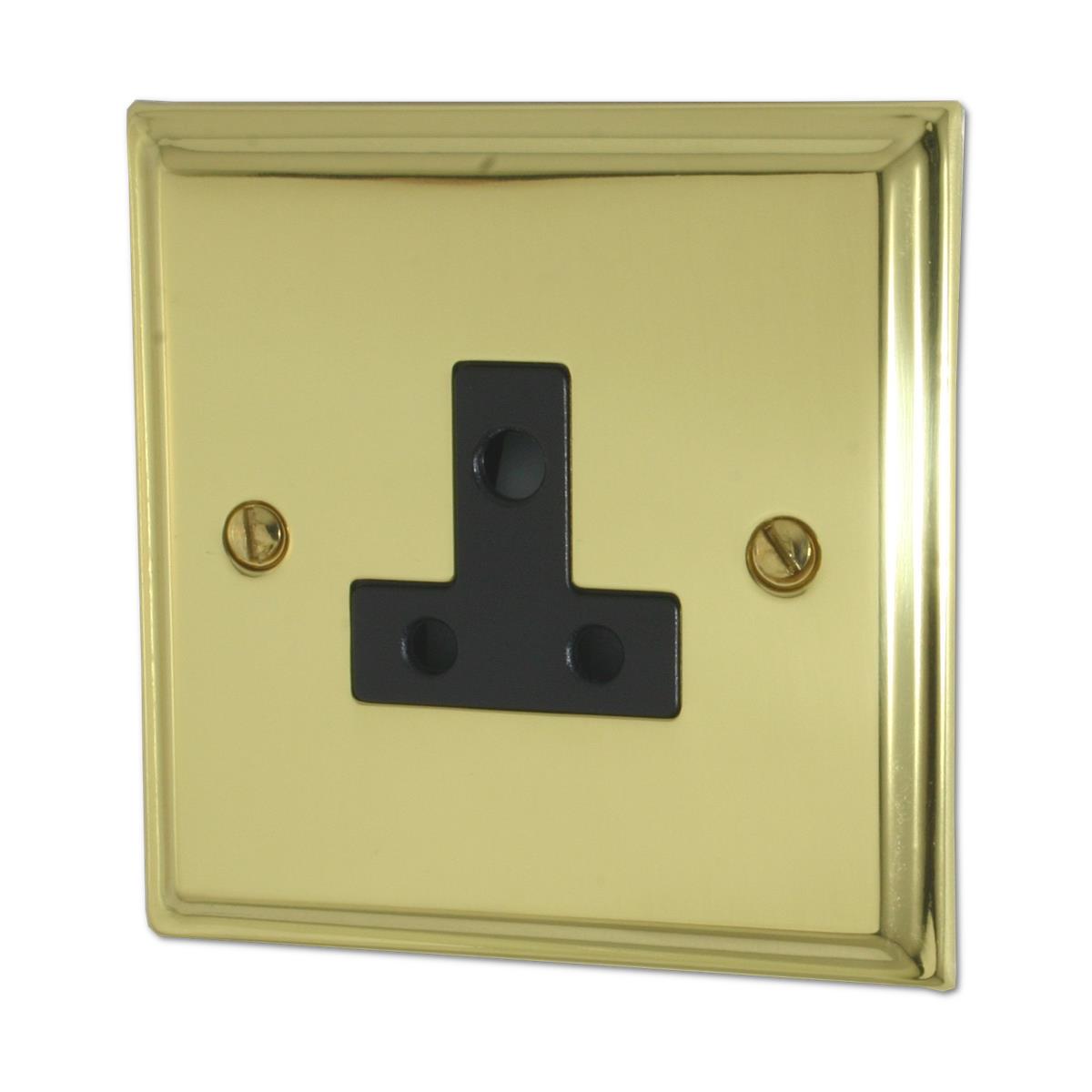 Deco Polished Brass 5 Amp Socket