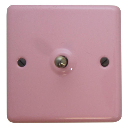 Contour Gloss Pink Intermediate Toggle Switch (Antique Brass Switch)