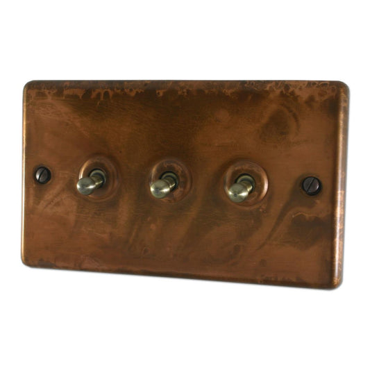Contour Tarnished Copper 3 Gang Toggle