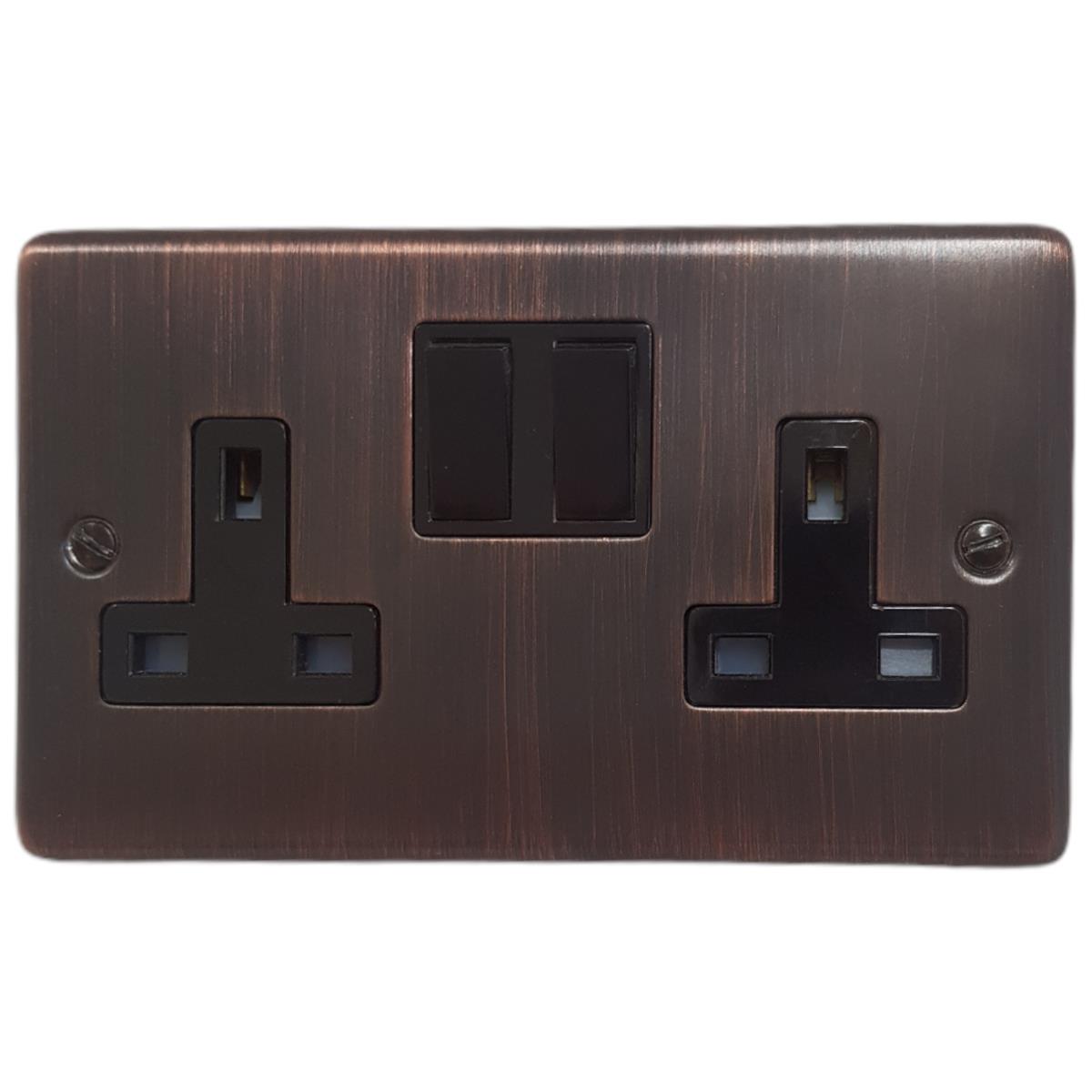 Contour  Antique Copper  2 Gang Socket