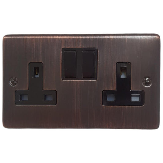 Contour  Antique Copper  2 Gang Socket