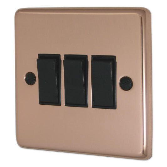 Contour Bright Copper 3 Gang Switch