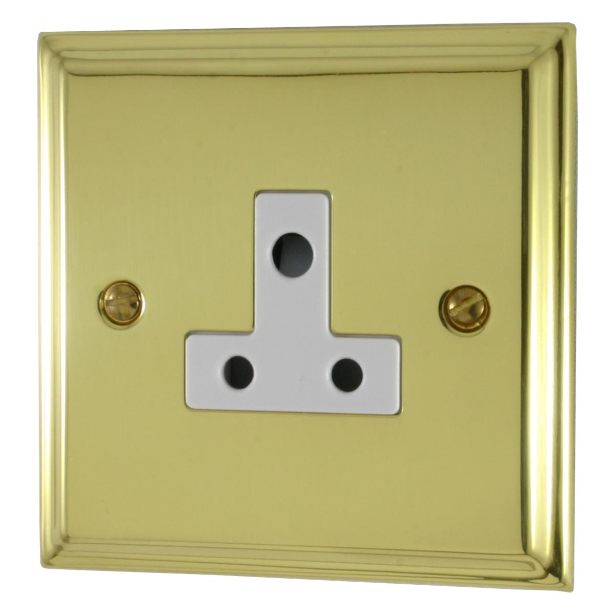 Deco Polished Brass 5 Amp Socket