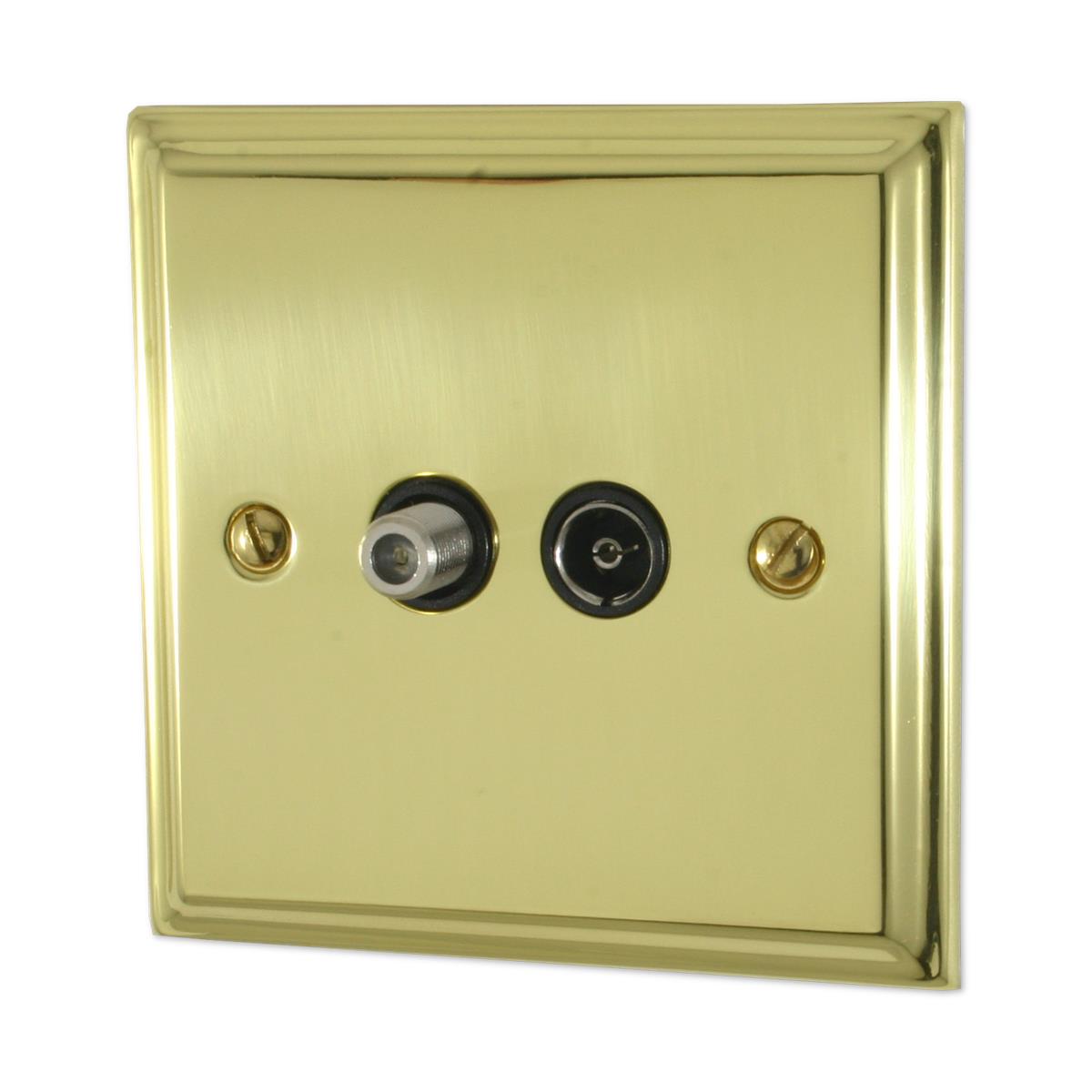 Deco Polished Brass Coax & Satellite Point