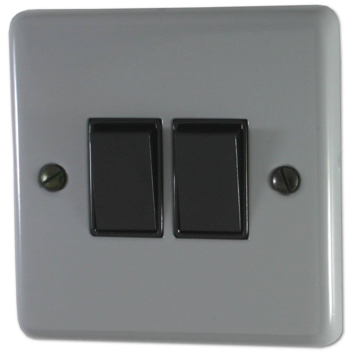 Contour Light Grey 2 Gang 2 Way Switch