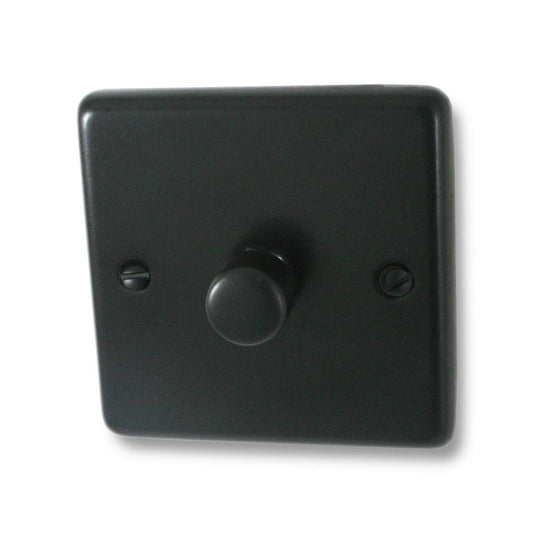 Contour Flat Black 1 Gang 120W LED Dimmer