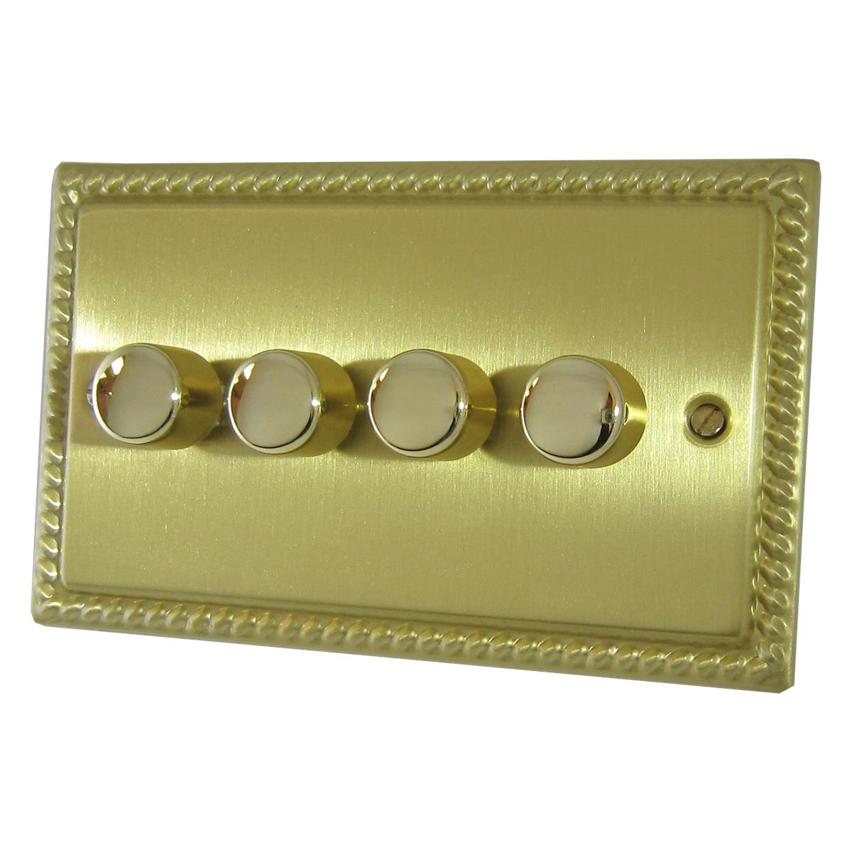 Monarch Satin Brass 4 Gang LED Dimmer