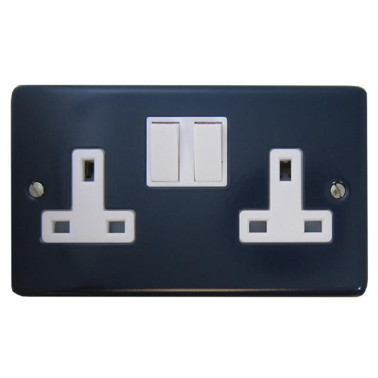 Contour Blue 2 Gang Socket