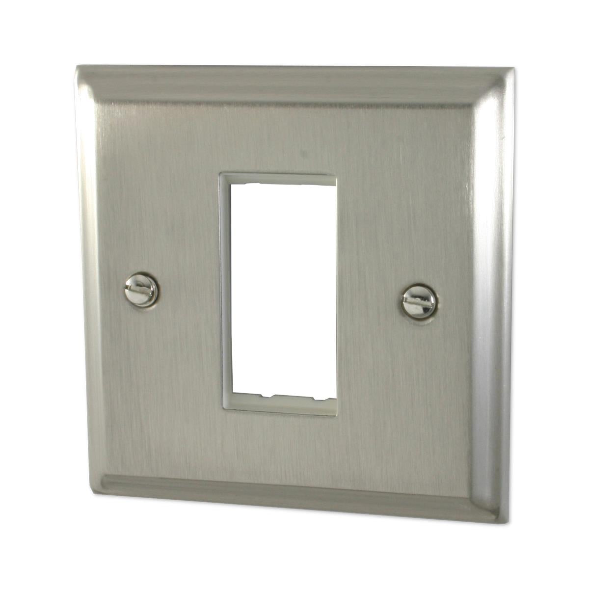 Deco Satin Nickel 1 Gang Mod Plate & Frame