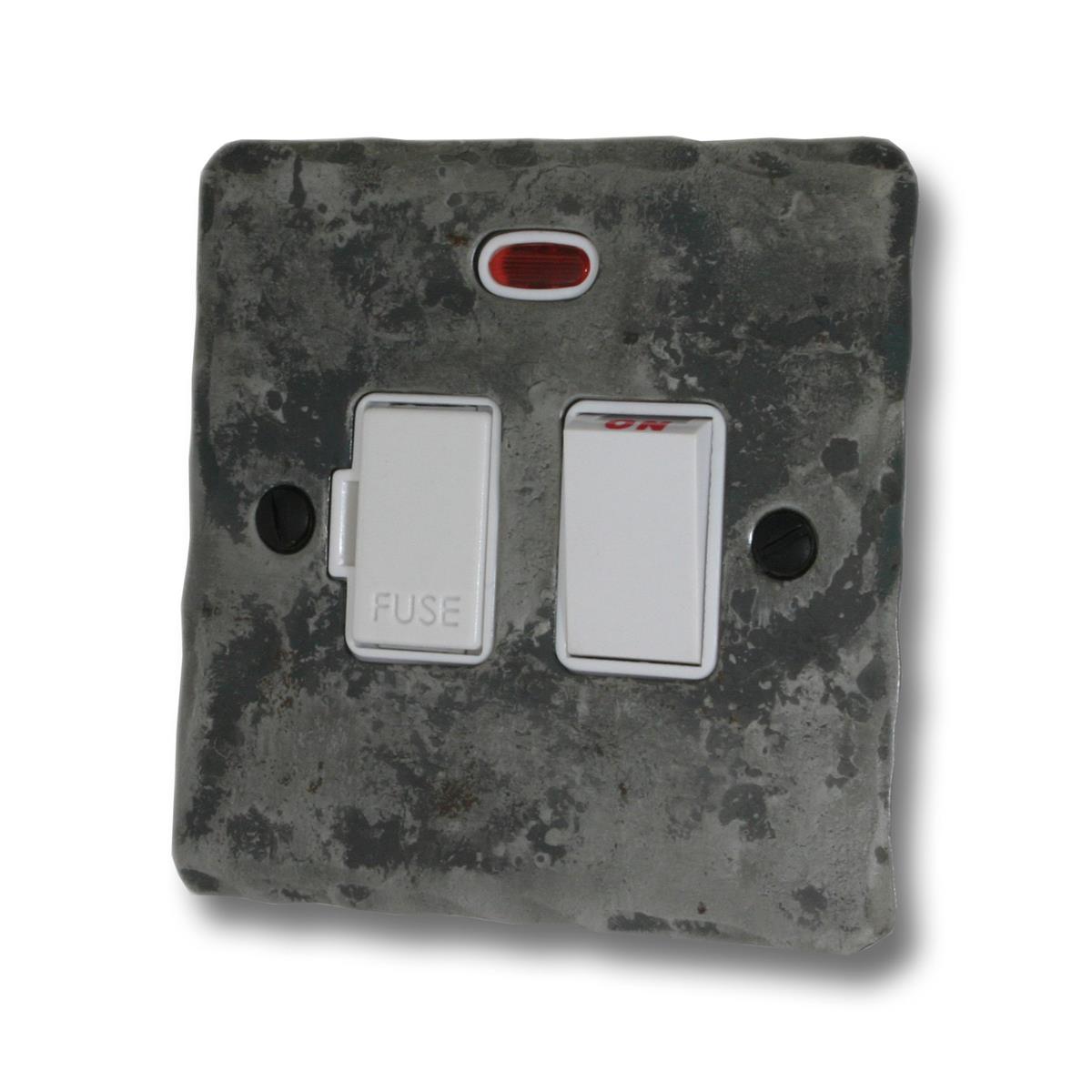 Flat Rustic Switch Fused Spur & Neon