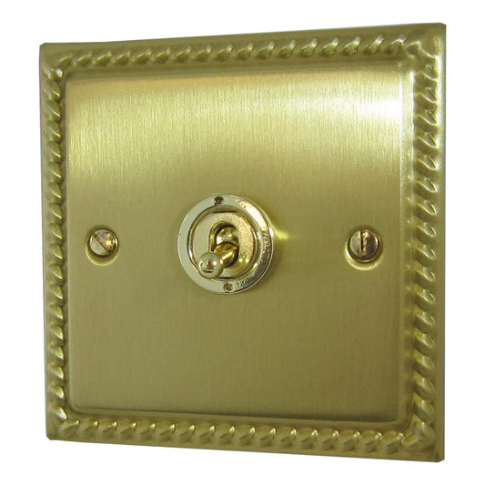 Monarch Satin Brass 1 Gang Grid Toggle Plate
