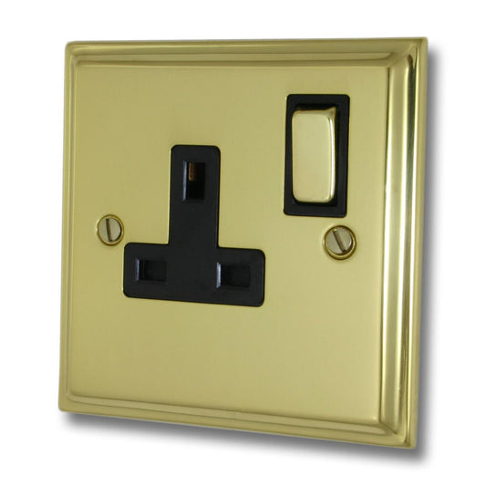 Deco Polished Brass 1 Gang Socket