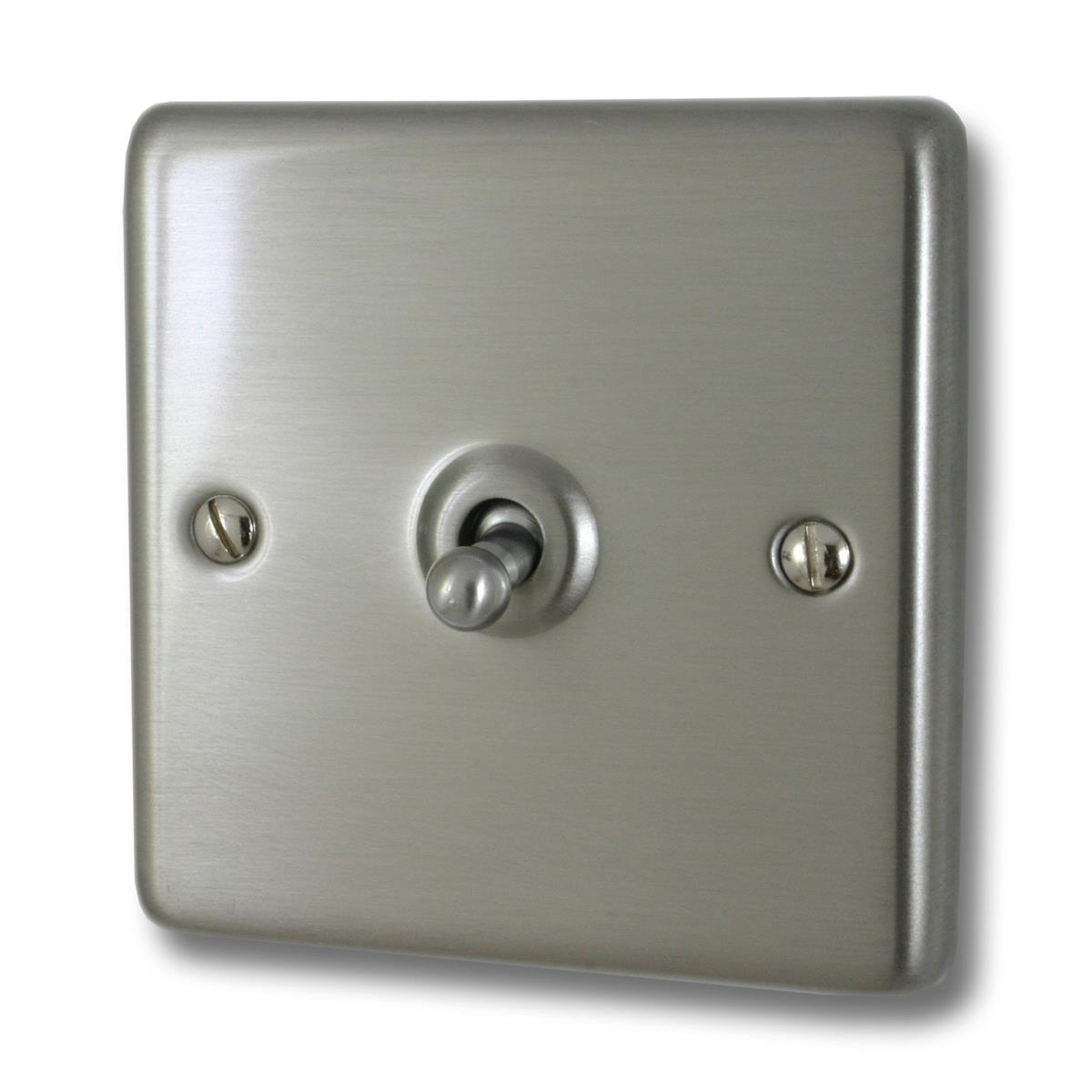 Contour Brushed Steel Intermediate Toggle Switch