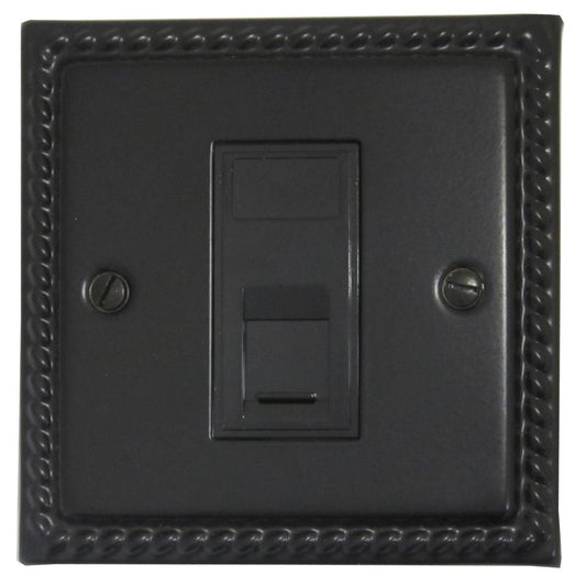 Monarch Flat Black 1 Gang Rj45 Socket