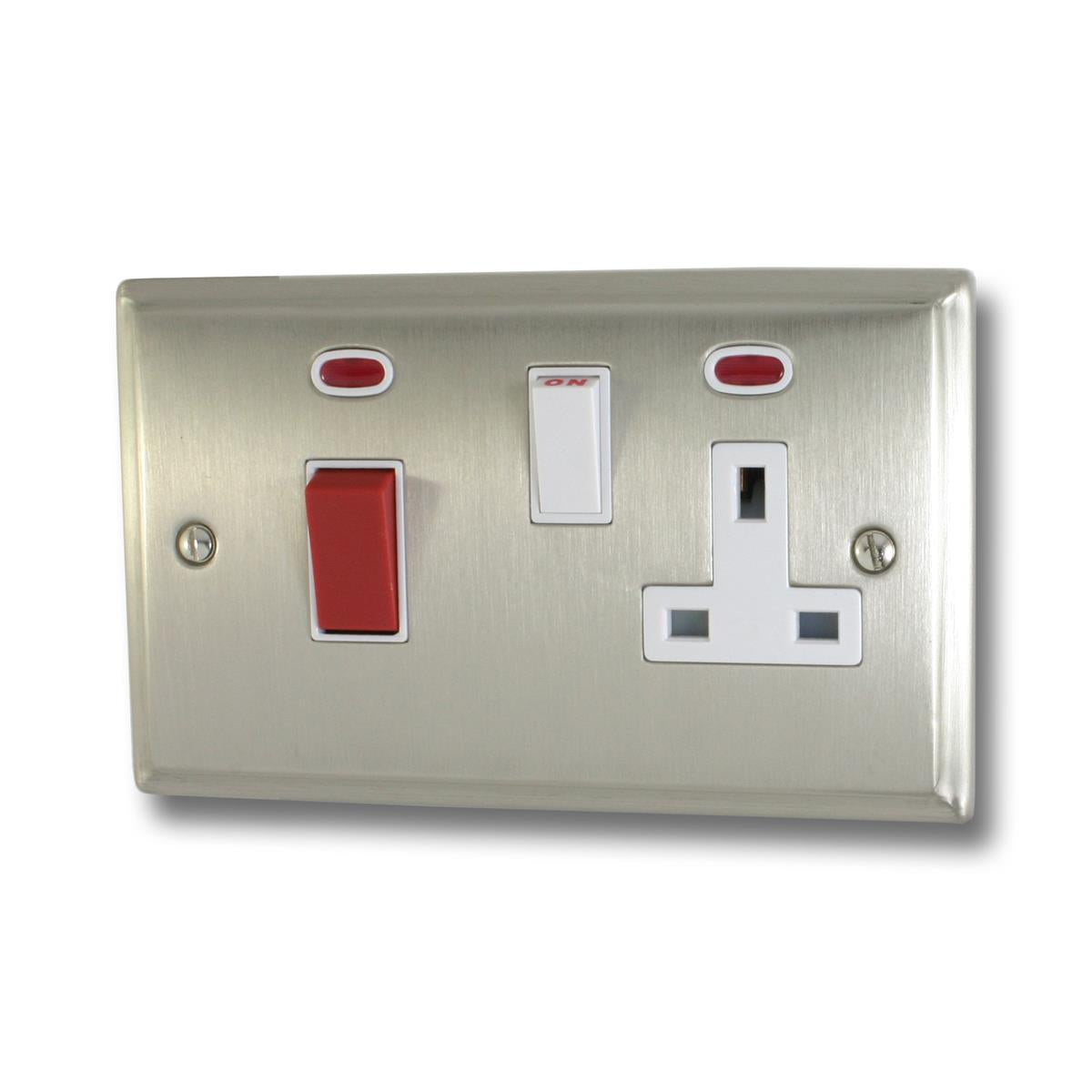 Deco Satin Nickel 45 Amp Switch Socket