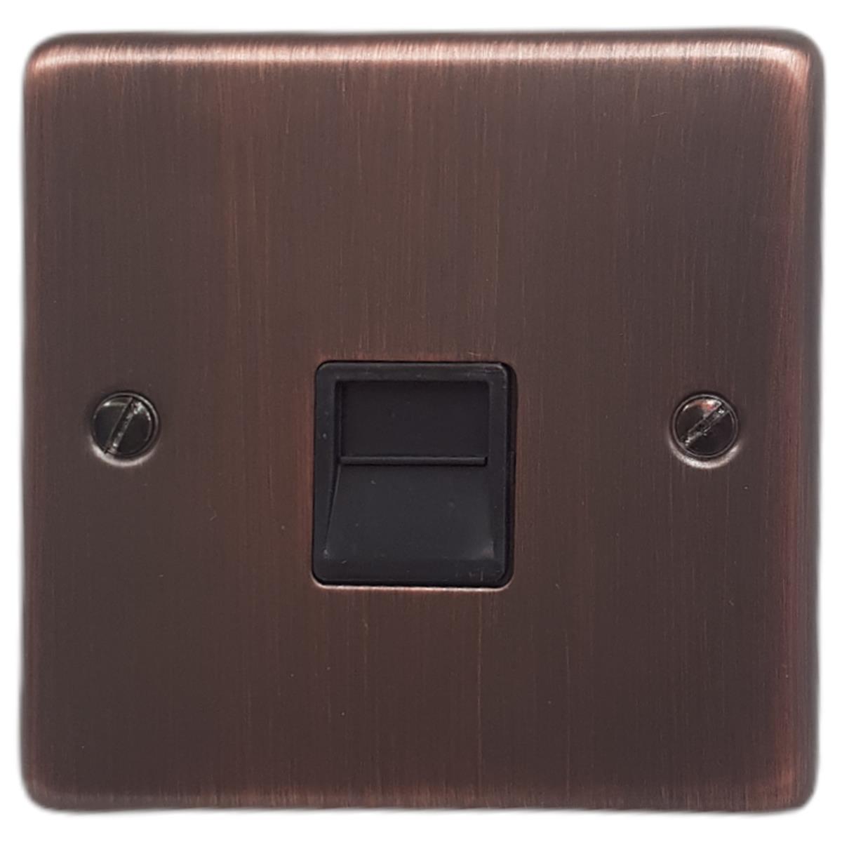 Contour Antique Copper Telephone Secondary Socket (Black Insert)