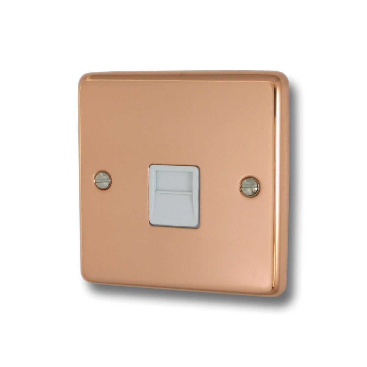 Contour Bright Copper Telephone Secondary Socket (White Insert)