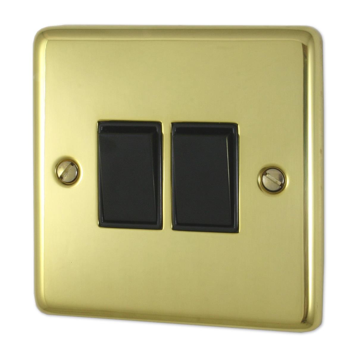 Contour Polished Brass 2 Gang 2 Way Switch