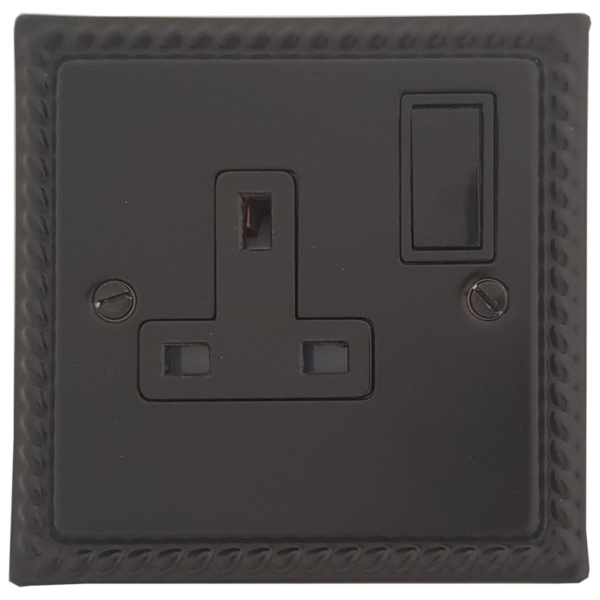 Monarch Flat Black 1 Gang Socket