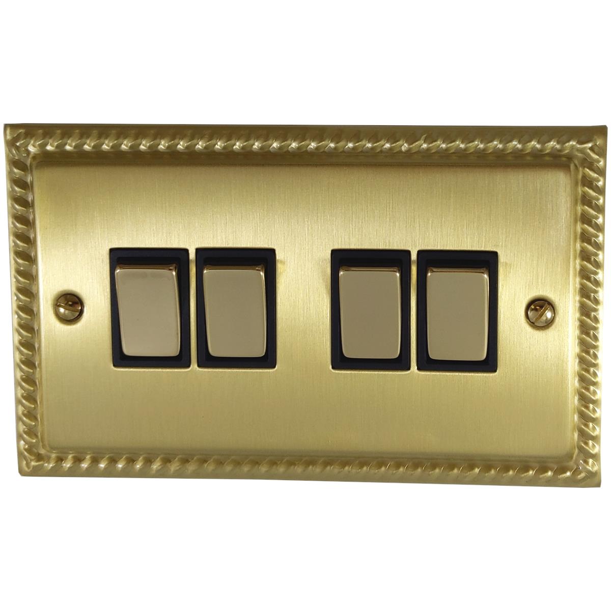 Monarch Satin Brass 4 Gang Switch