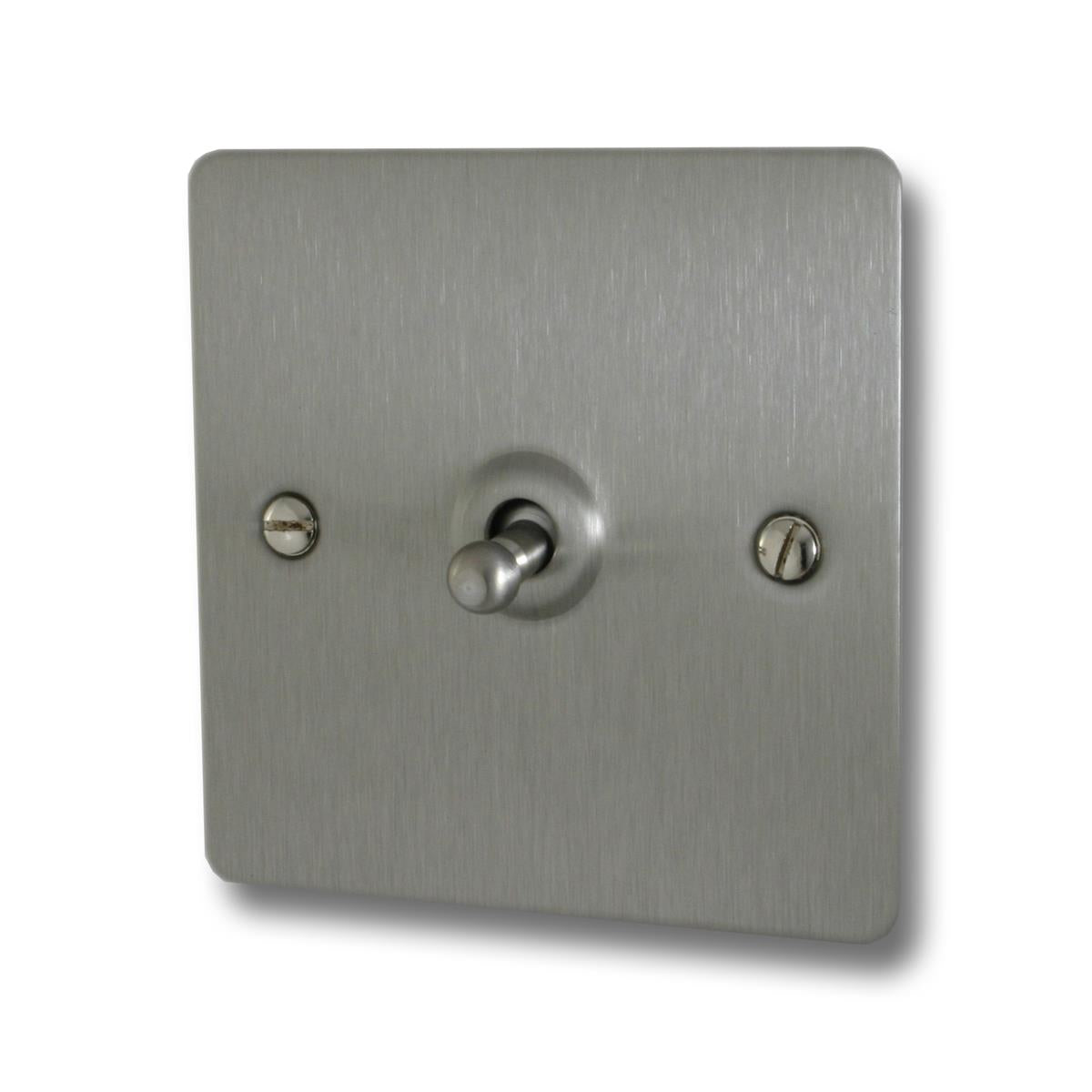 Flat Brushed Steel Intermediate Toggle Switch