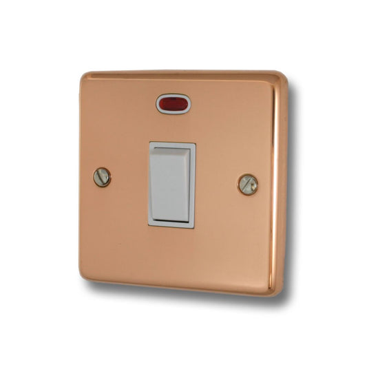 Contour Bright Copper 20A Dp Switch + Neon