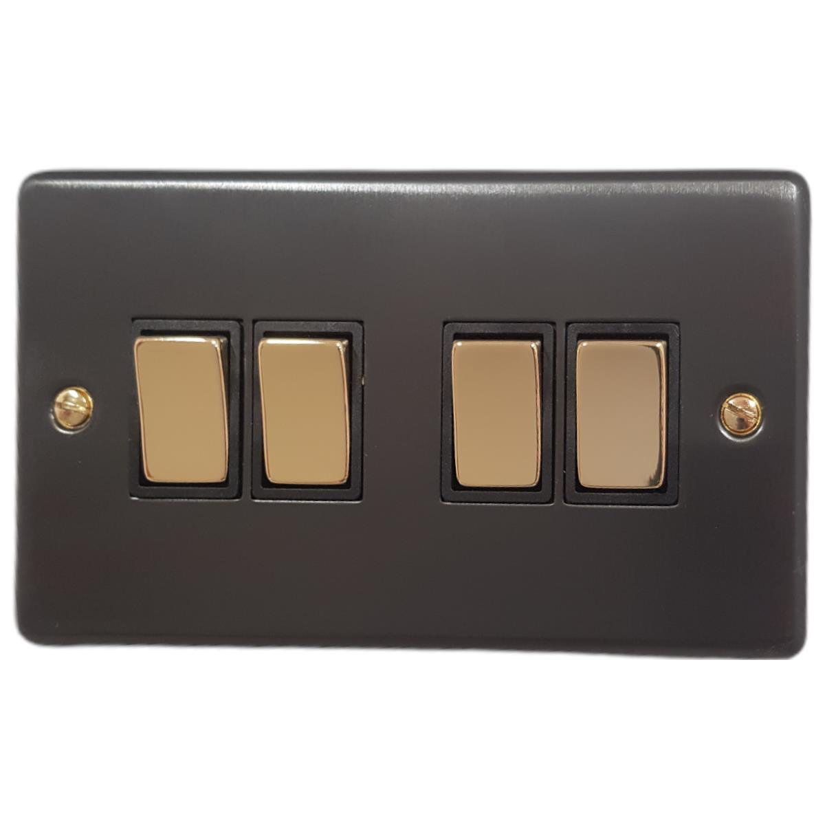 Contour Black Bronze 4 Gang Switch