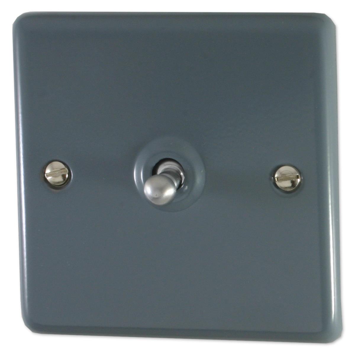 Contour Dark Grey 1 Gang Toggle Switch