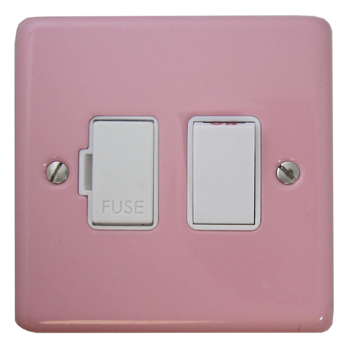 Contour Pink Switched Fused Spur (White Switch)