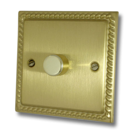 Monarch Satin Brass 1 Gang 700W Dimmer S/Plate