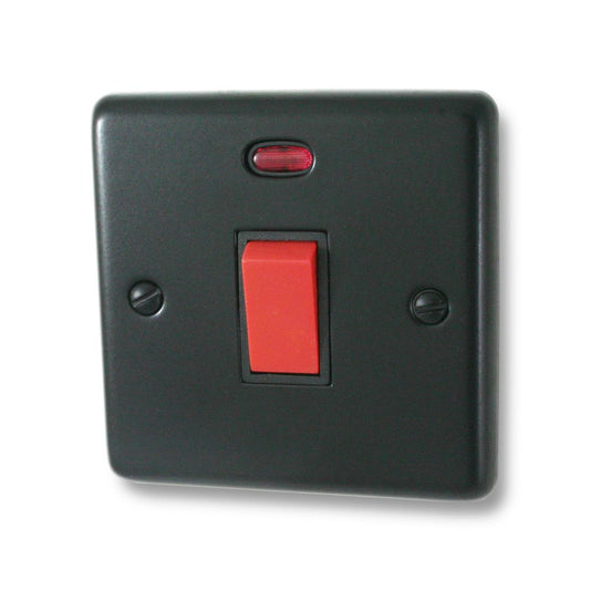 Contour Flat Black 45A Dp Switch Small Plate