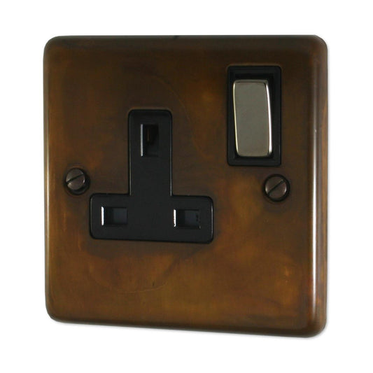 Contour Tarnished Copper 1 Gang Switched Socket