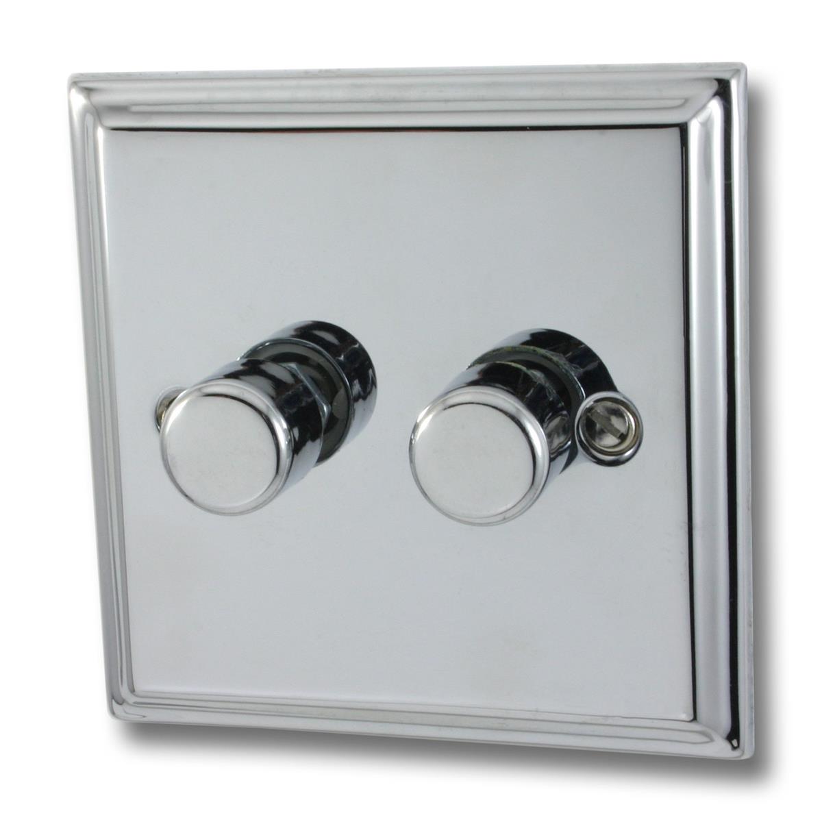 Deco Polished Chrome 2 Gang 400W Dimmer