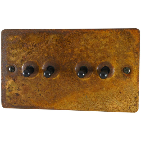 Flat Rust 4 Gang 2 Way Toggle