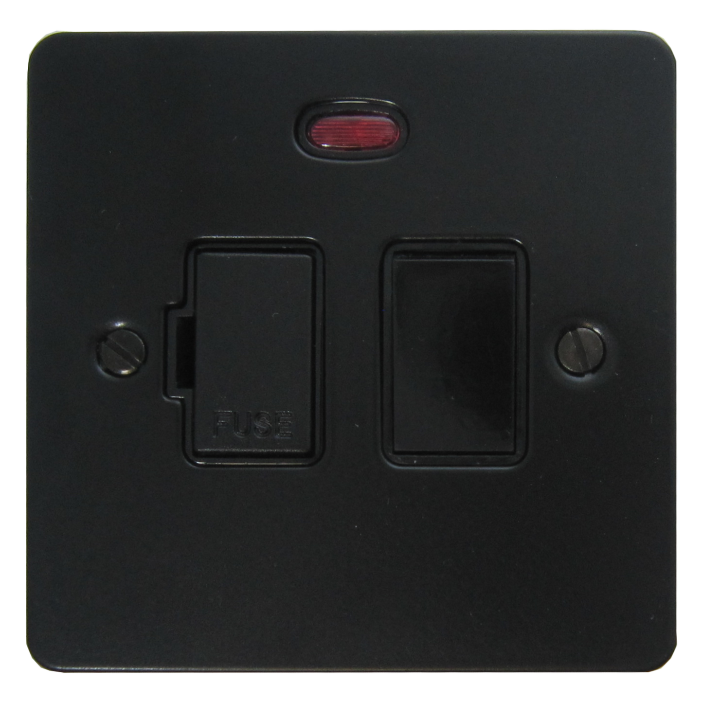 Flat Black Switched Fused Spur with Neon (Black Switch)