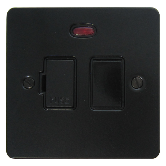 Flat Black Switched Fused Spur with Neon (Black Switch)