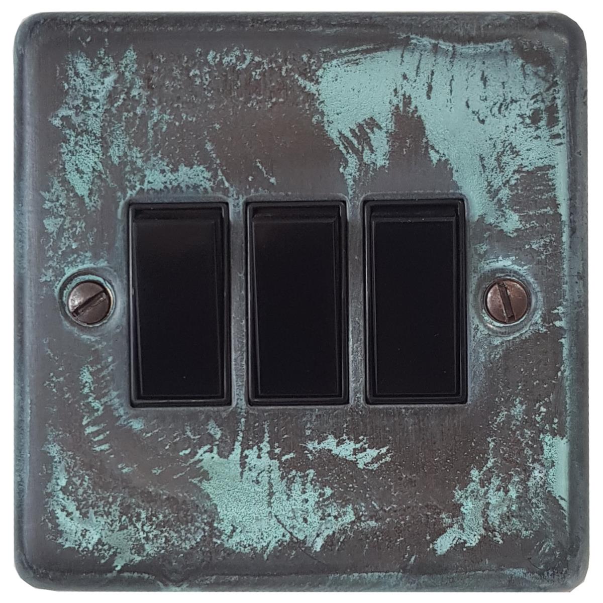 Contour Verdigris 3 Gang 2 Way Switch