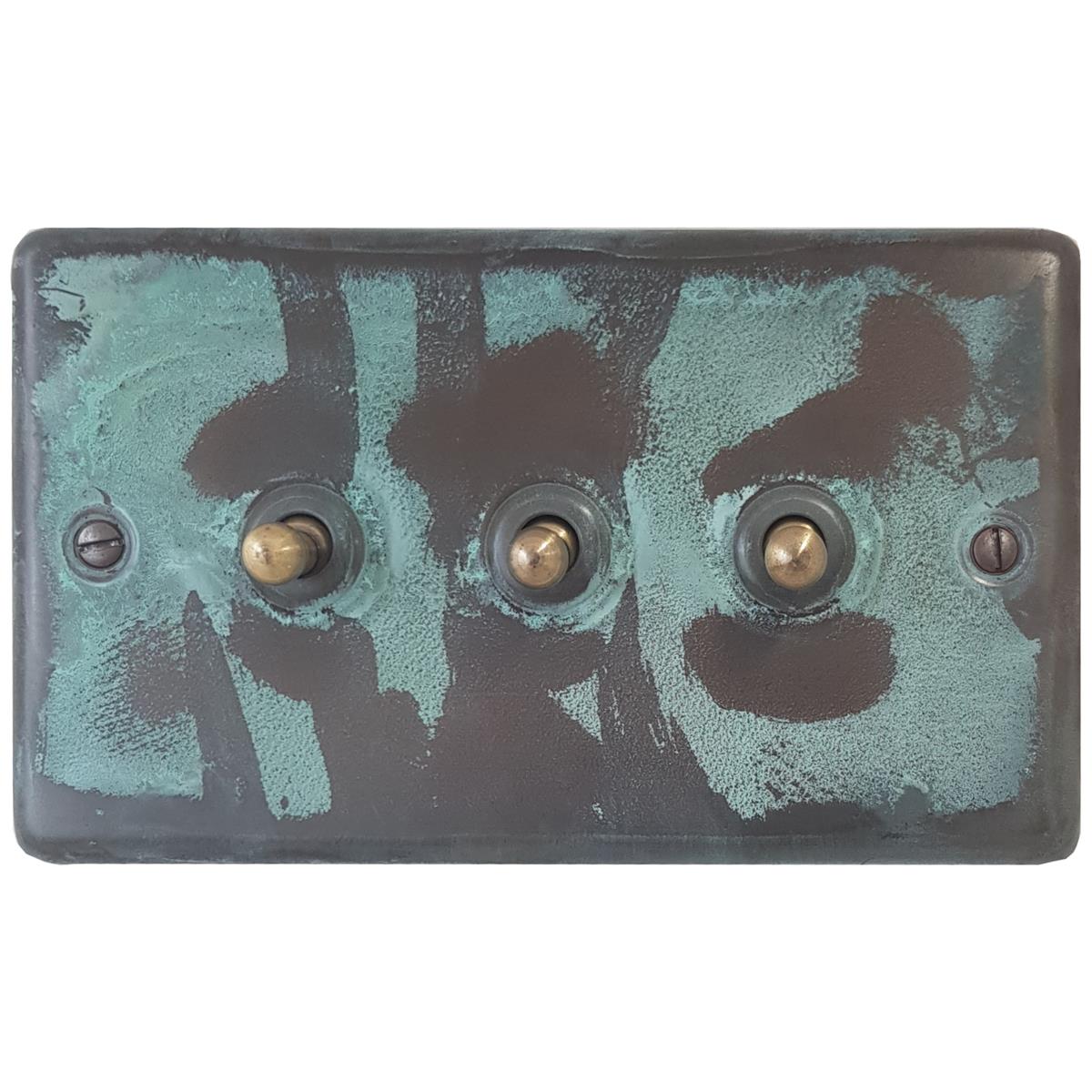 Contour Verdigris 3 Gang Toggle Switch