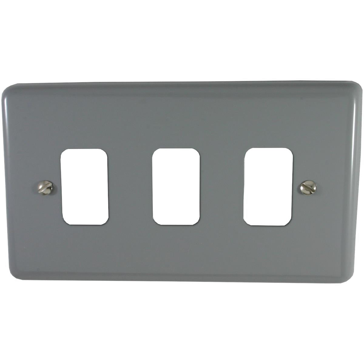 Contour Light Grey 3 Gang Grid Plate