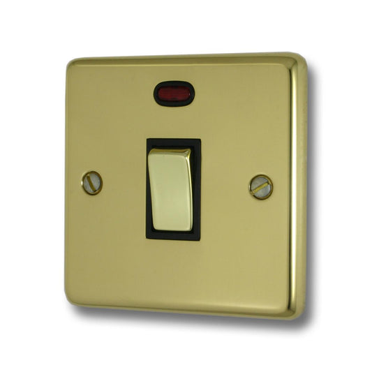 Contour Polished Brass 20 Amp Dp Switch & Neon