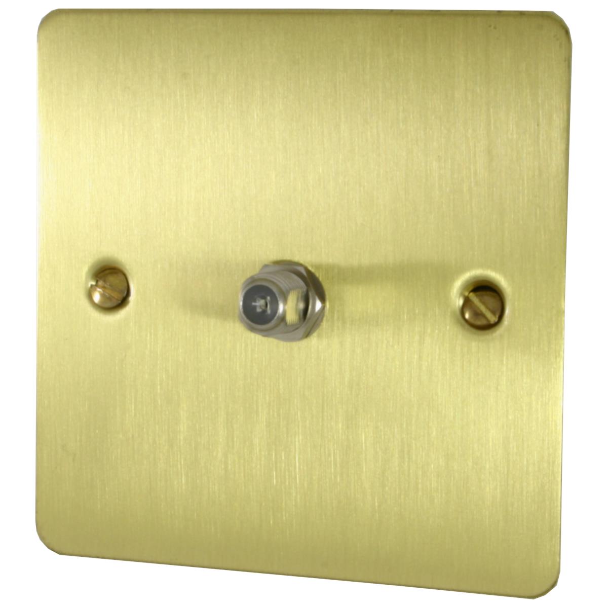 Flat Satin Brass 1 Gang Satellite Point