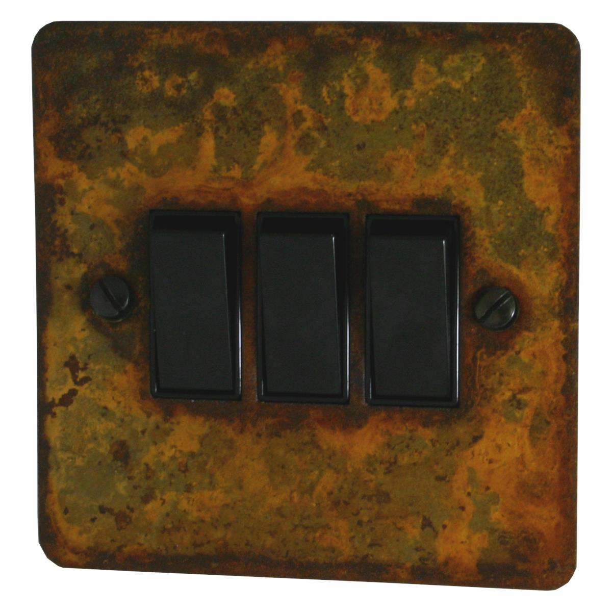 Flat Rust 3 Gang 2 Way Switch