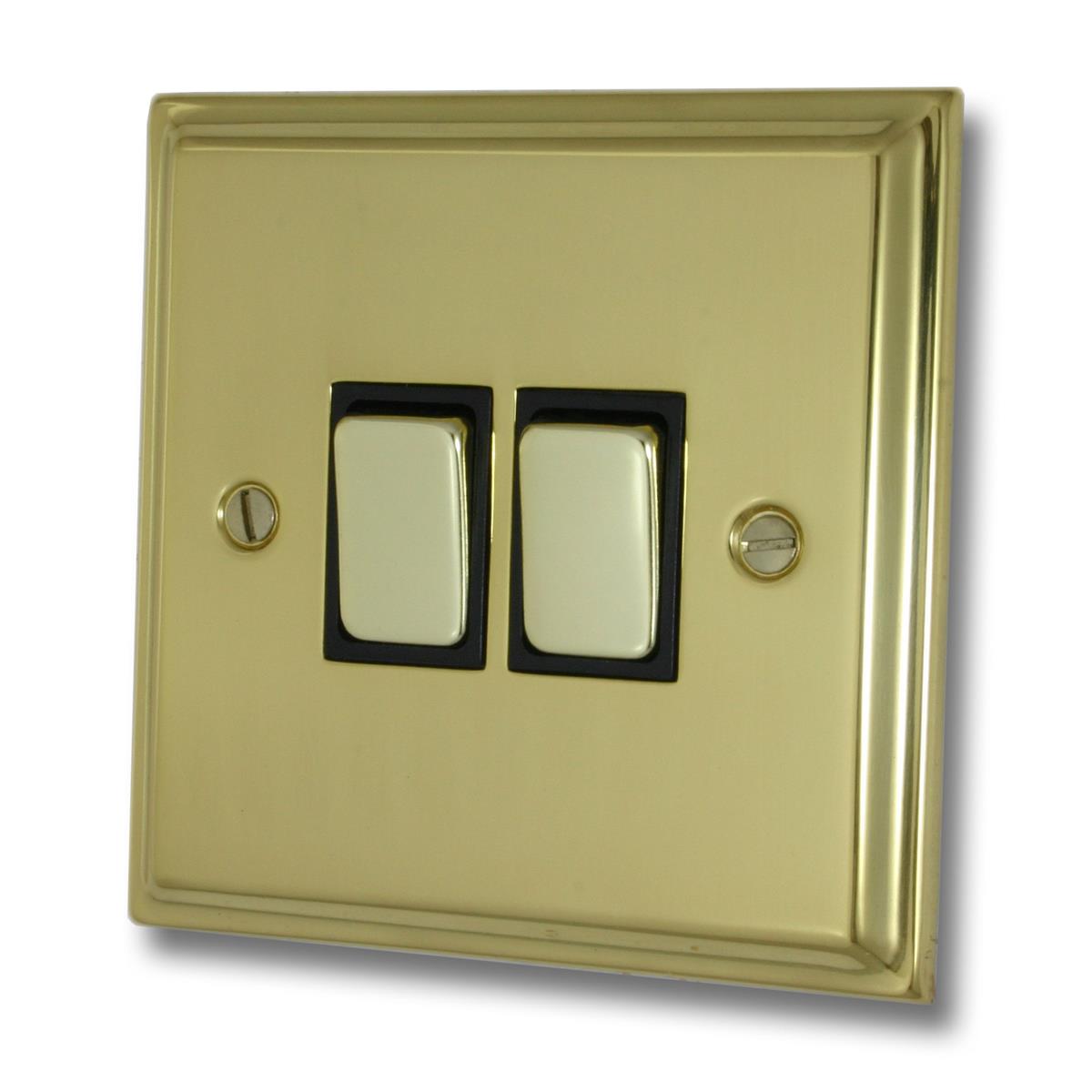 Deco Polished Brass 2 Gang Switch